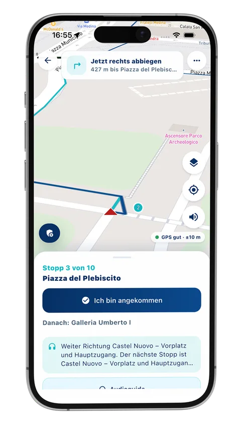 MeinLandgang App: Schrittweise Navigation auf der Karte