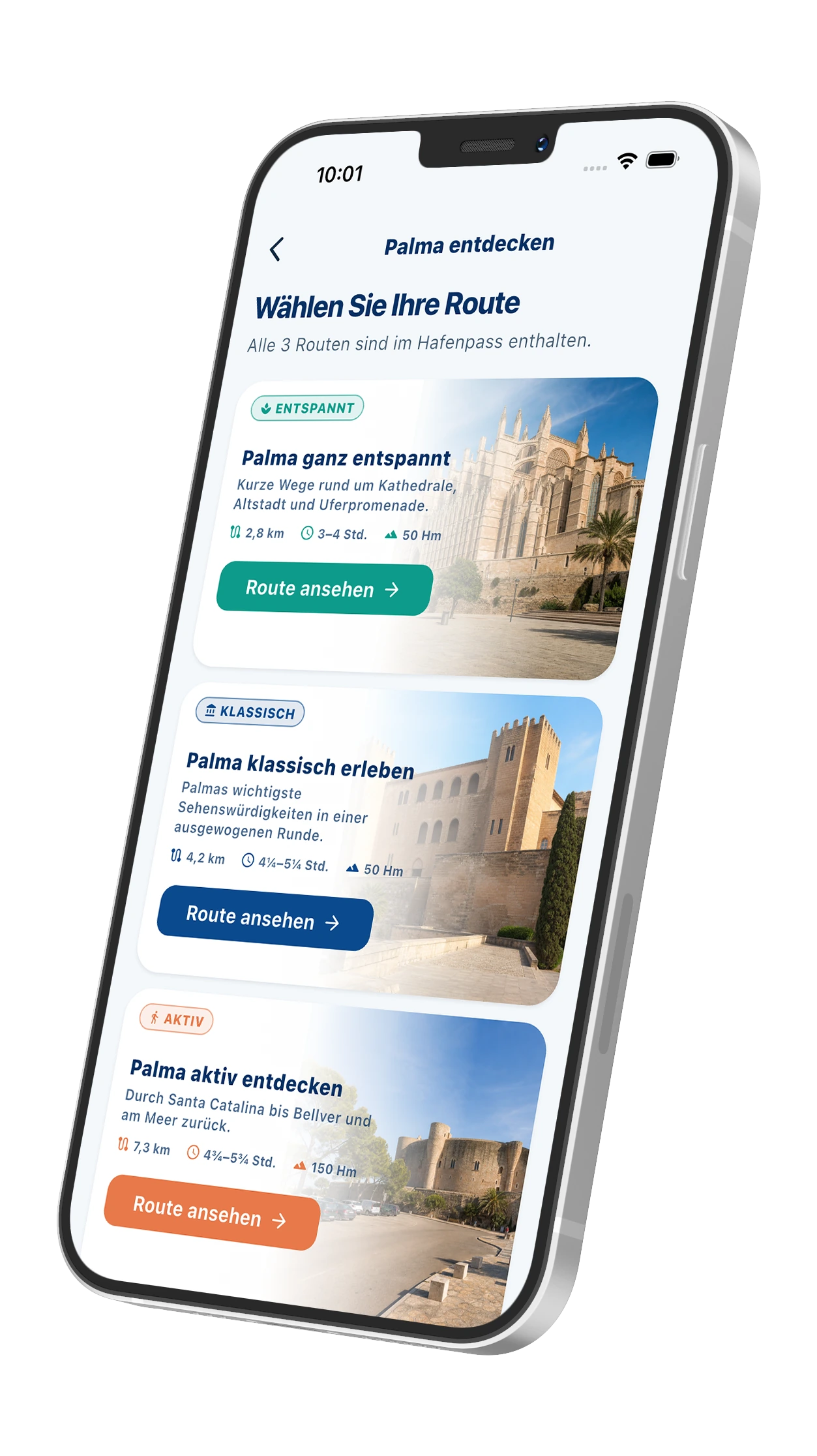 MeinLandgang App: Routenauswahl für Palma de Mallorca