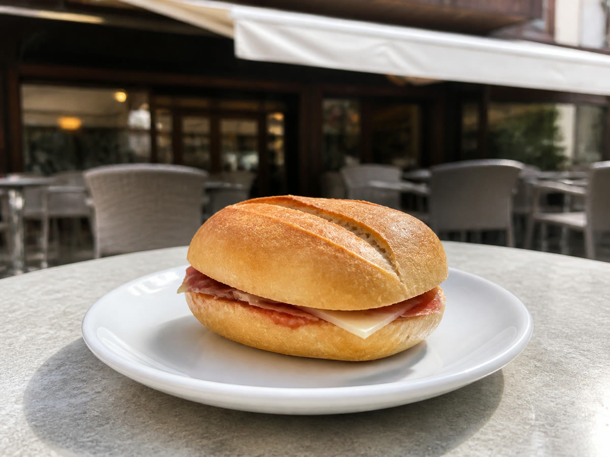 Llonguet mit Tomate und Schinken bei Bar Bosch in Palma
