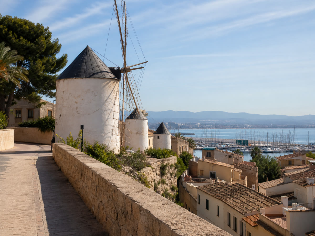 Historische Windmühlen von Es Jonquet in Palma