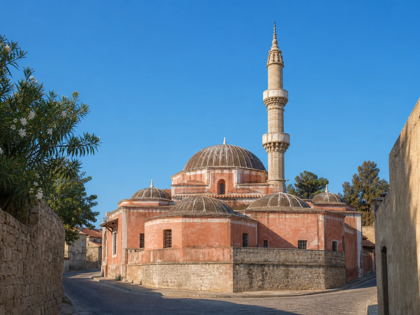 KI-Illustration der Suleiman-Moschee in Rhodos